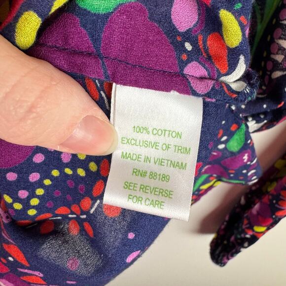 Lilly Pulitzer Womens Providence Top in‎ Garden Menagerie Sz XS Psychedelic 70s - Picture 12 of 15